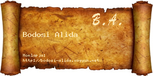 Bodosi Alida névjegykártya